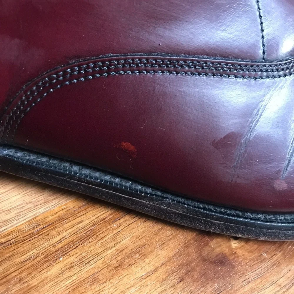 Allen Edmonds Fifth Avenue Dress Shoes Mens 12B Cherry Leather‎ Cap Toe Oxford